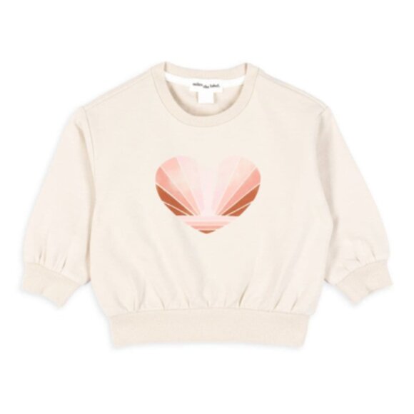 Miles The Label Other - MILES THE LABEL Infant Baby Girls Heart Print Sweatshirt Beige 12M NWT